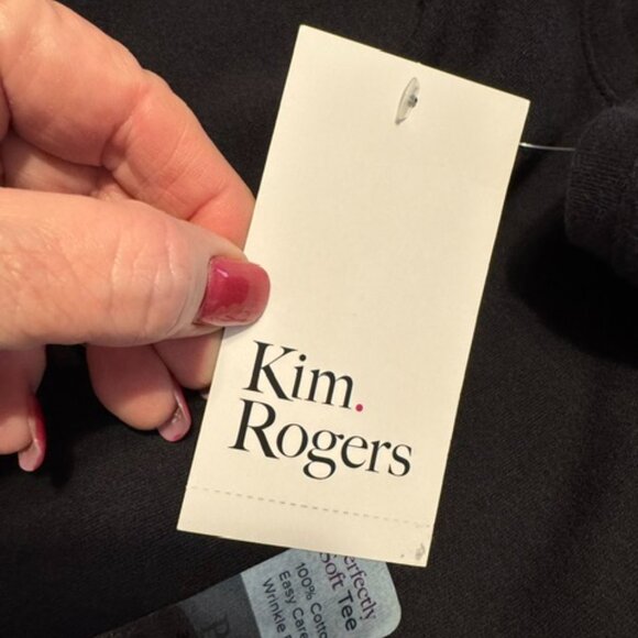 NWT KIM ROGERS BLACK PERFECTLY SOFT EASY CARE TEE   MEDIUM/PETITE   #9 - Picture 5 of 7